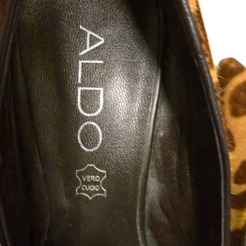 Aldo Verone Calf Hair Leopard Print Heels - Picture 5 of 5